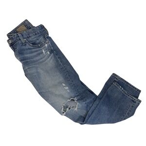 Anthropologie X Adriano Goldschmied Nolan Ankle Distressed Blue Jeans Womens 28R